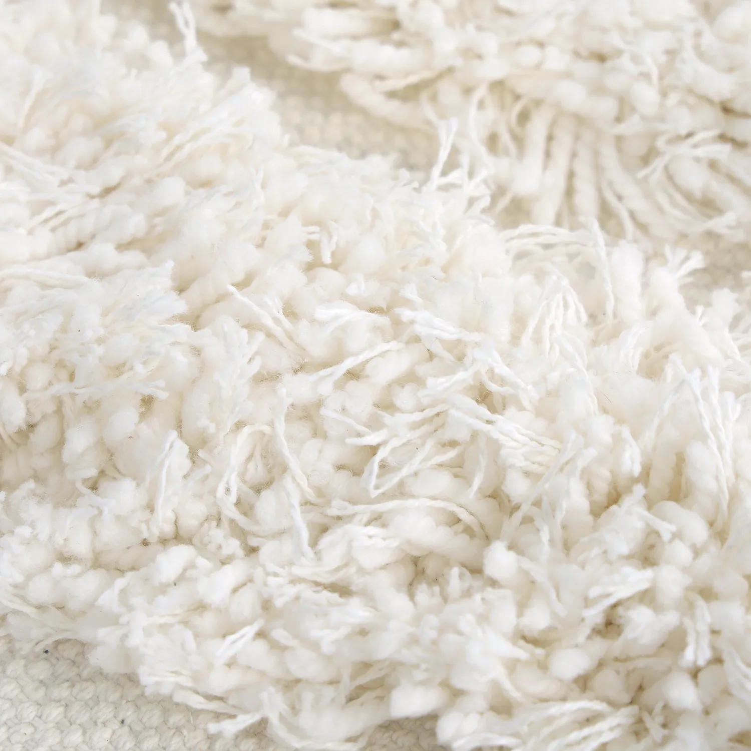 Rundt tæppe - Cazorla Natural Cotton Shaggy (off-white)