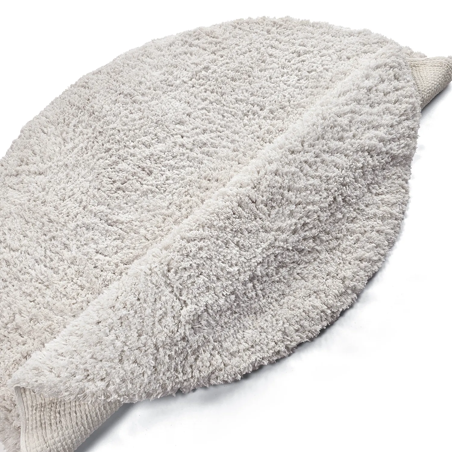 Rundt tæppe - Combarro Solid Cotton Shaggy (fløde)