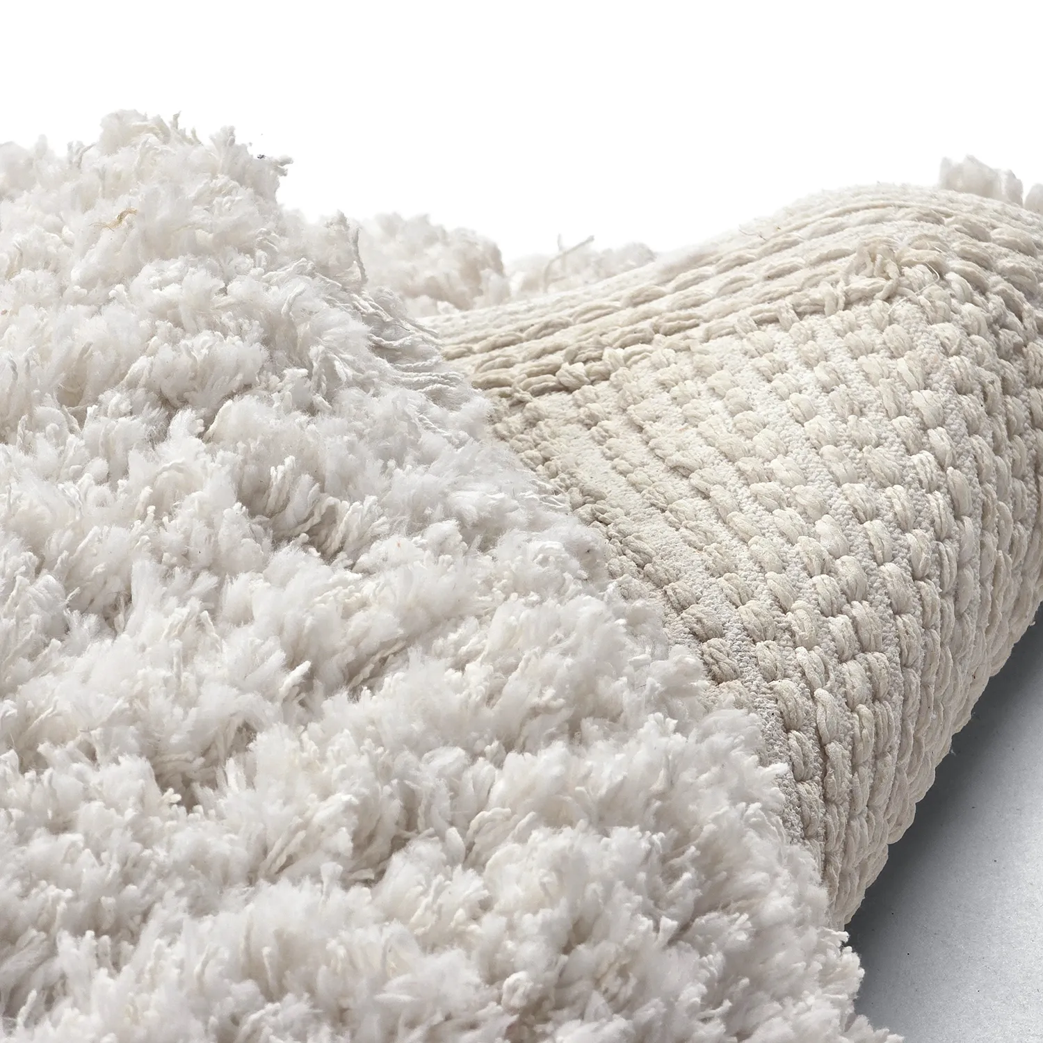 Rundt tæppe - Combarro Solid Cotton Shaggy (fløde)