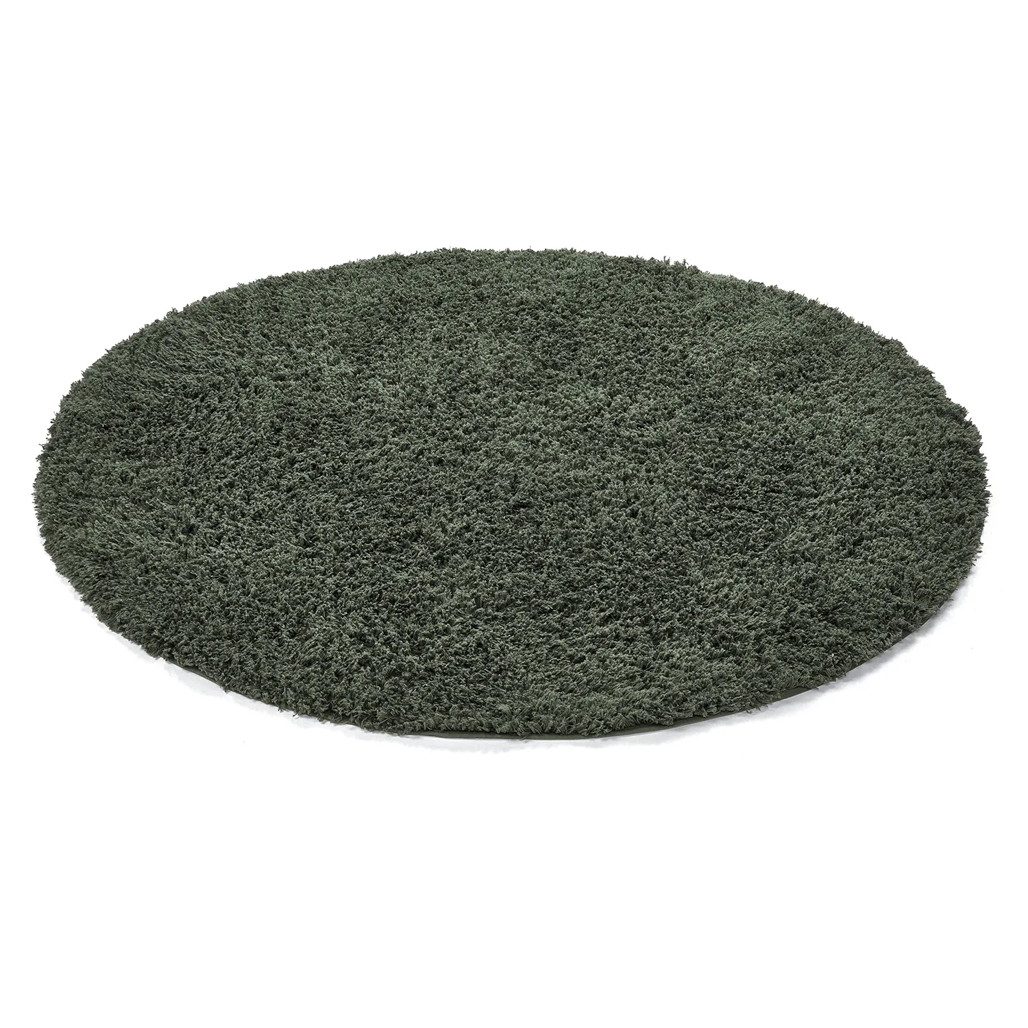 Rundt tæppe - Combarro Solid Cotton Shaggy (grøn)