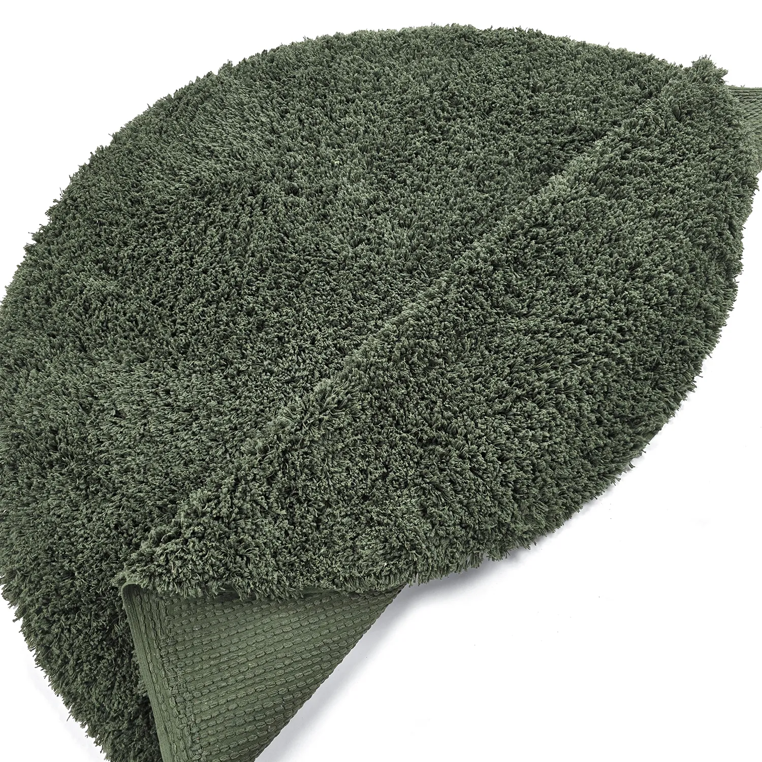 Rundt tæppe - Combarro Solid Cotton Shaggy (grøn)