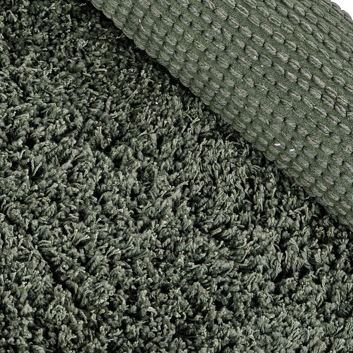 Rundt tæppe - Combarro Solid Cotton Shaggy (grøn)