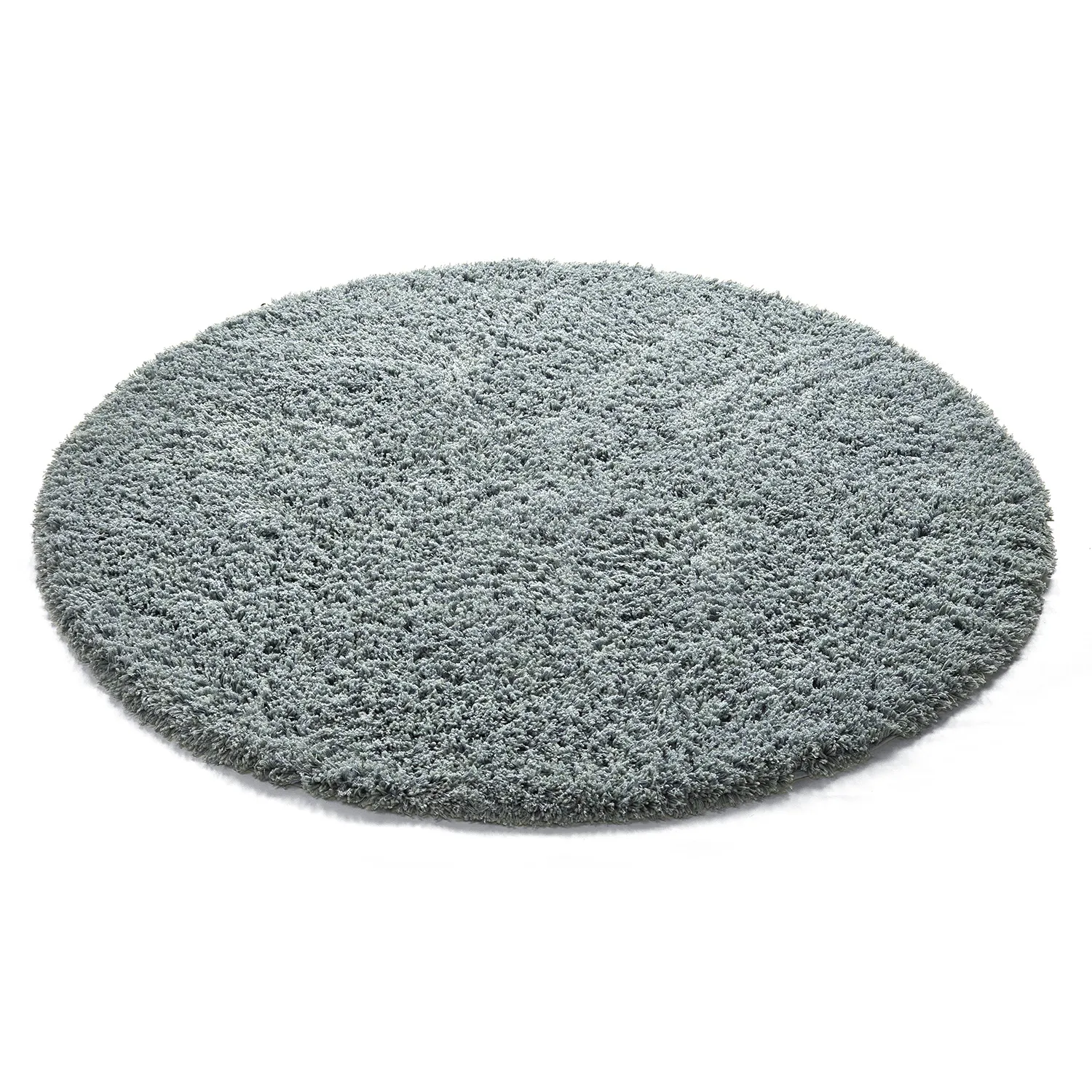 Rundt tæppe - Combarro Solid Cotton Shaggy (lyseblå)