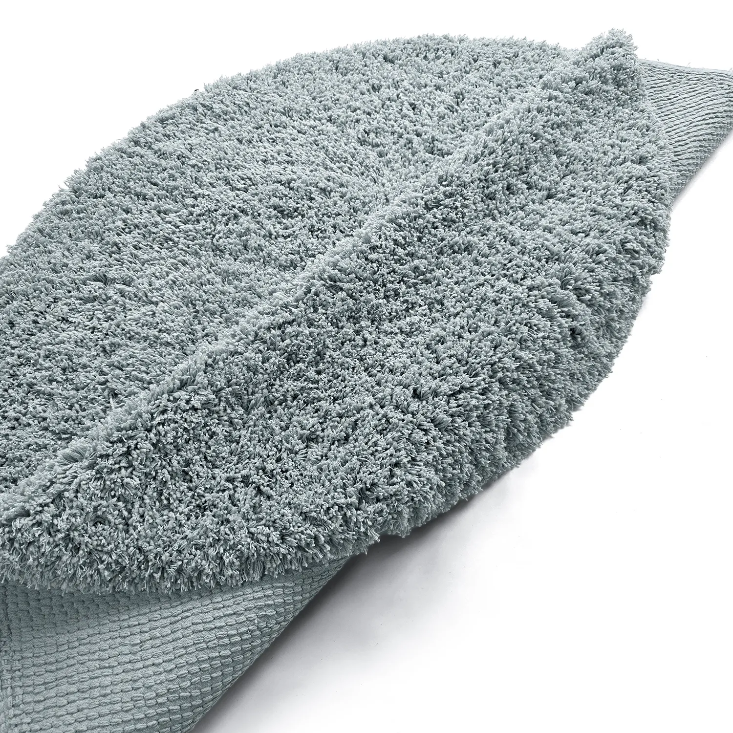 Rundt tæppe - Combarro Solid Cotton Shaggy (lyseblå)