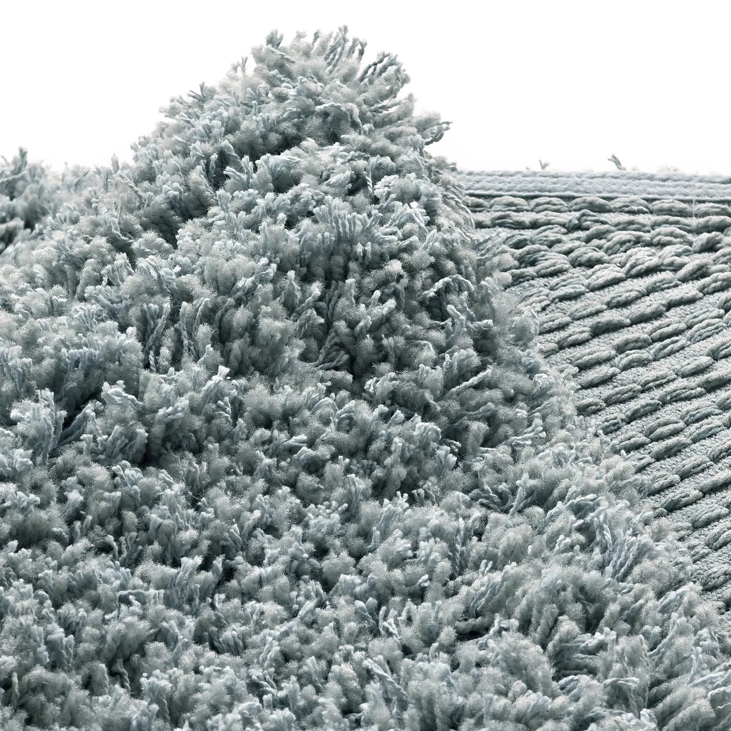 Rundt tæppe - Combarro Solid Cotton Shaggy (lyseblå)