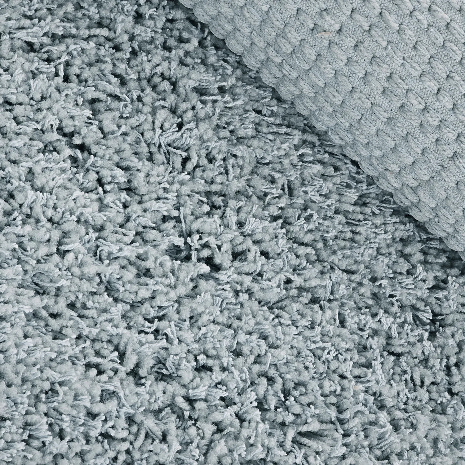 Rundt tæppe - Combarro Solid Cotton Shaggy (lyseblå)