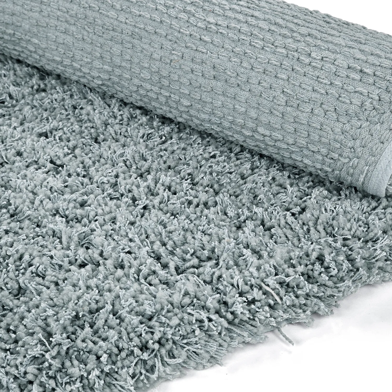 Rundt tæppe - Combarro Solid Cotton Shaggy (lyseblå)