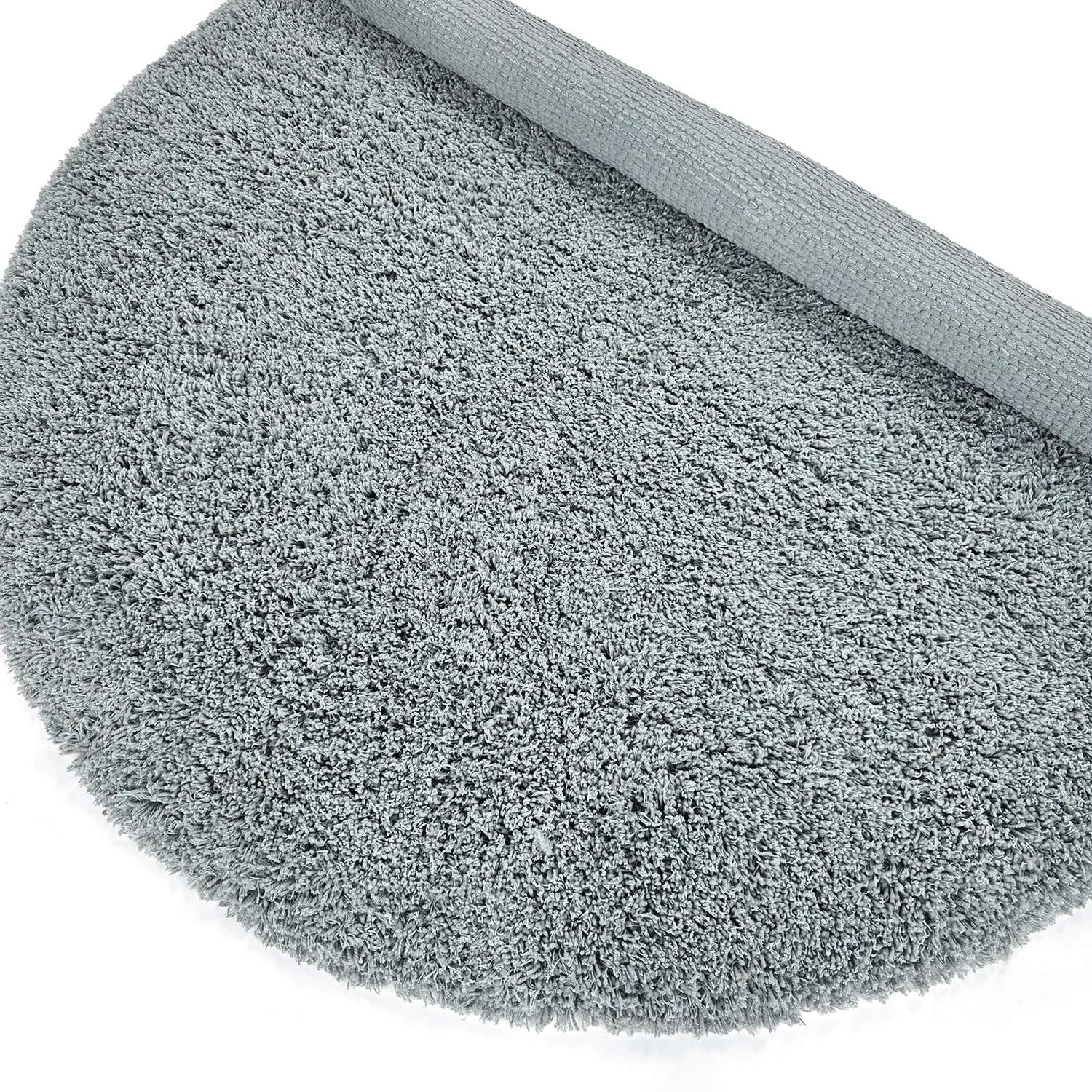 Rundt tæppe - Combarro Solid Cotton Shaggy (lyseblå)