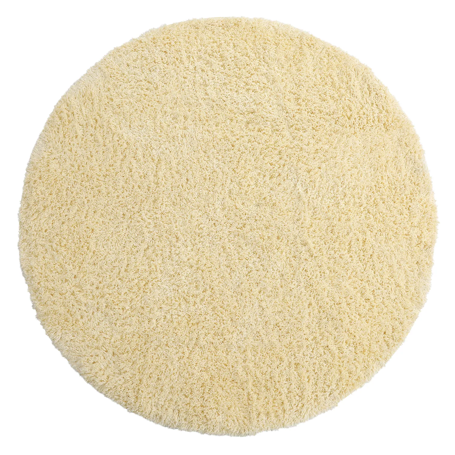 Rundt tæppe - Combarro Solid Cotton Shaggy (lysegul)