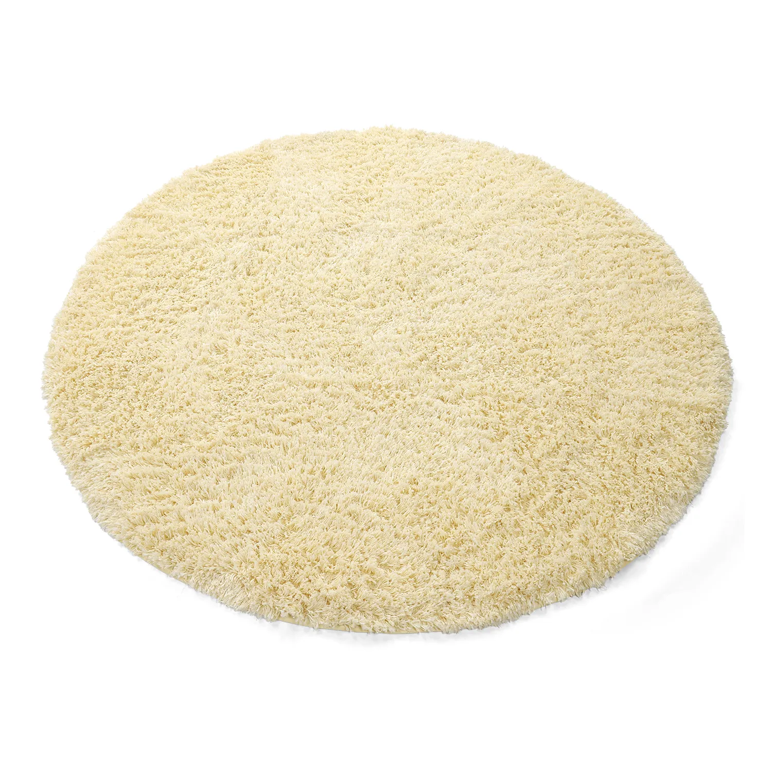 Rundt tæppe - Combarro Solid Cotton Shaggy (lysegul)