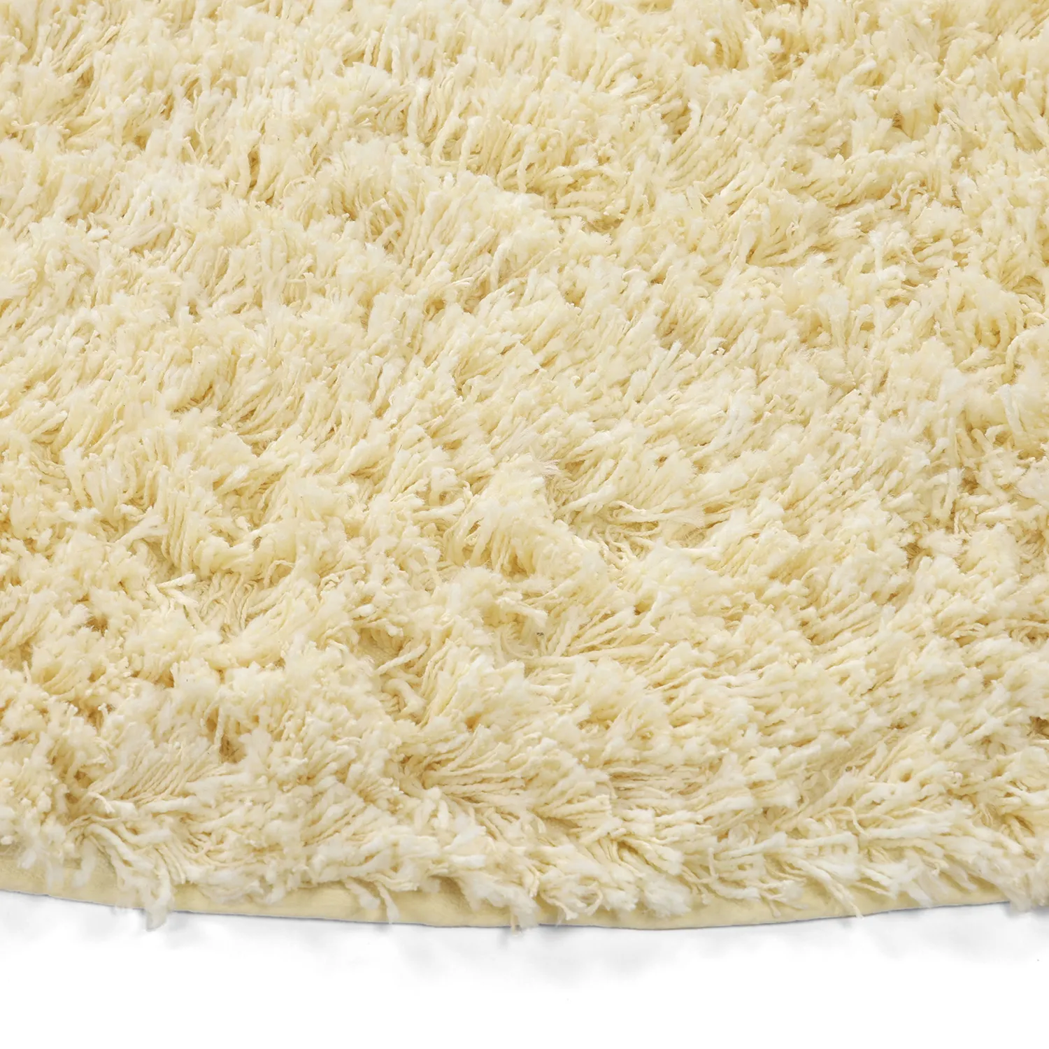 Rundt tæppe - Combarro Solid Cotton Shaggy (lysegul)