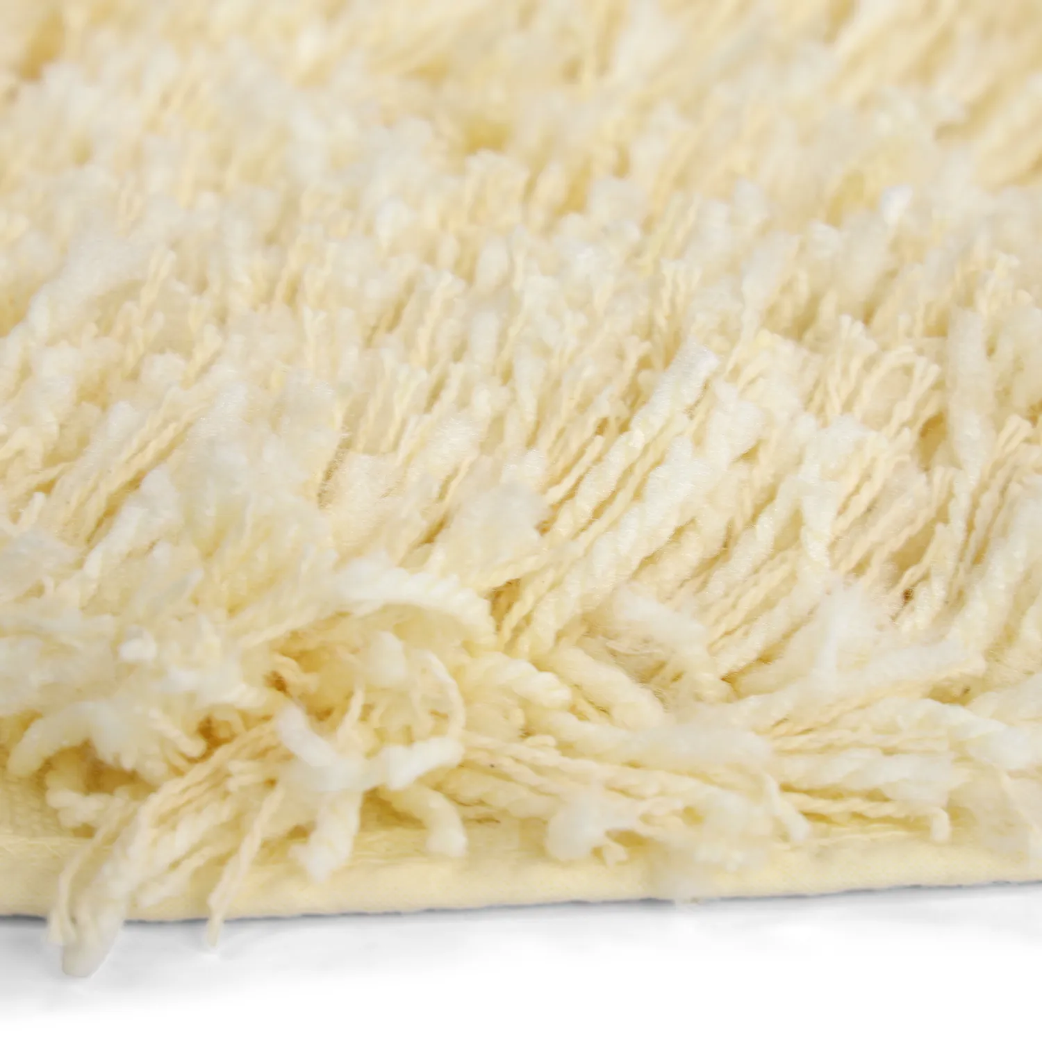 Rundt tæppe - Combarro Solid Cotton Shaggy (lysegul)