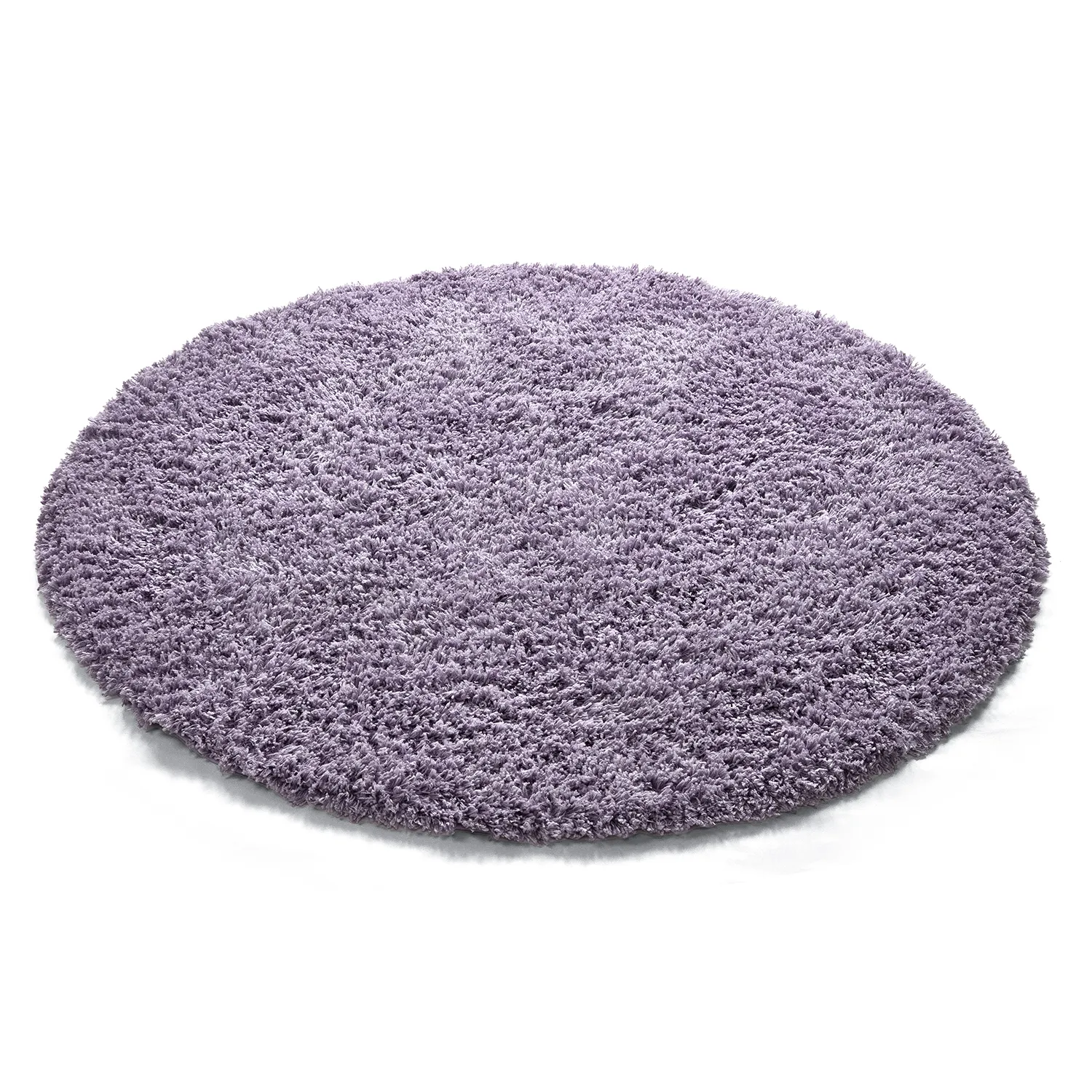 Rundt tæppe - Combarro Solid Cotton Shaggy (lys lilla)