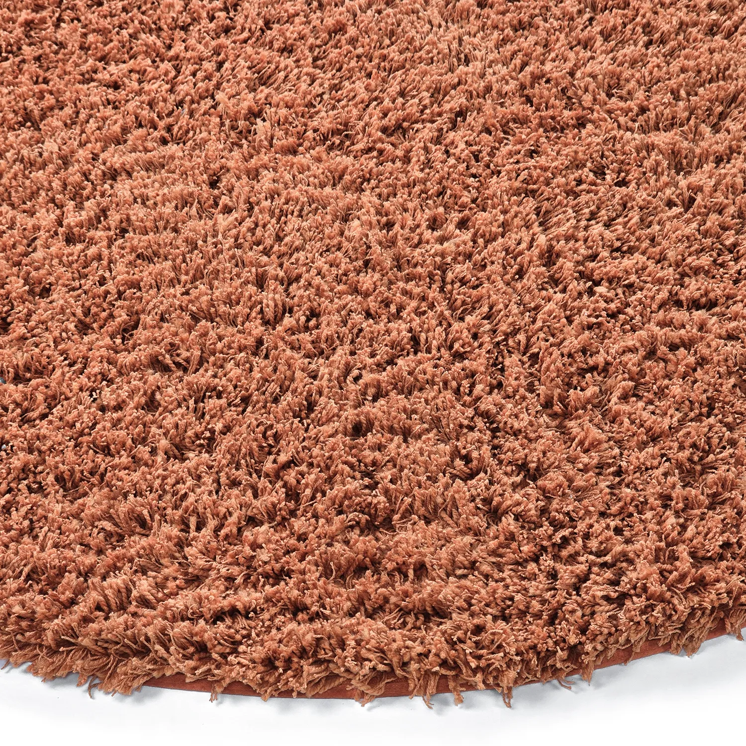 Rundt tæppe - Combarro Solid Cotton Shaggy (lys orange)