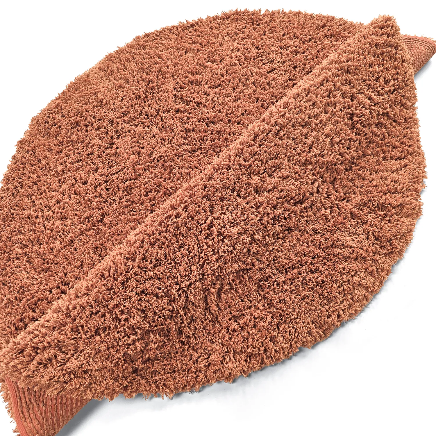 Rundt tæppe - Combarro Solid Cotton Shaggy (lys orange)