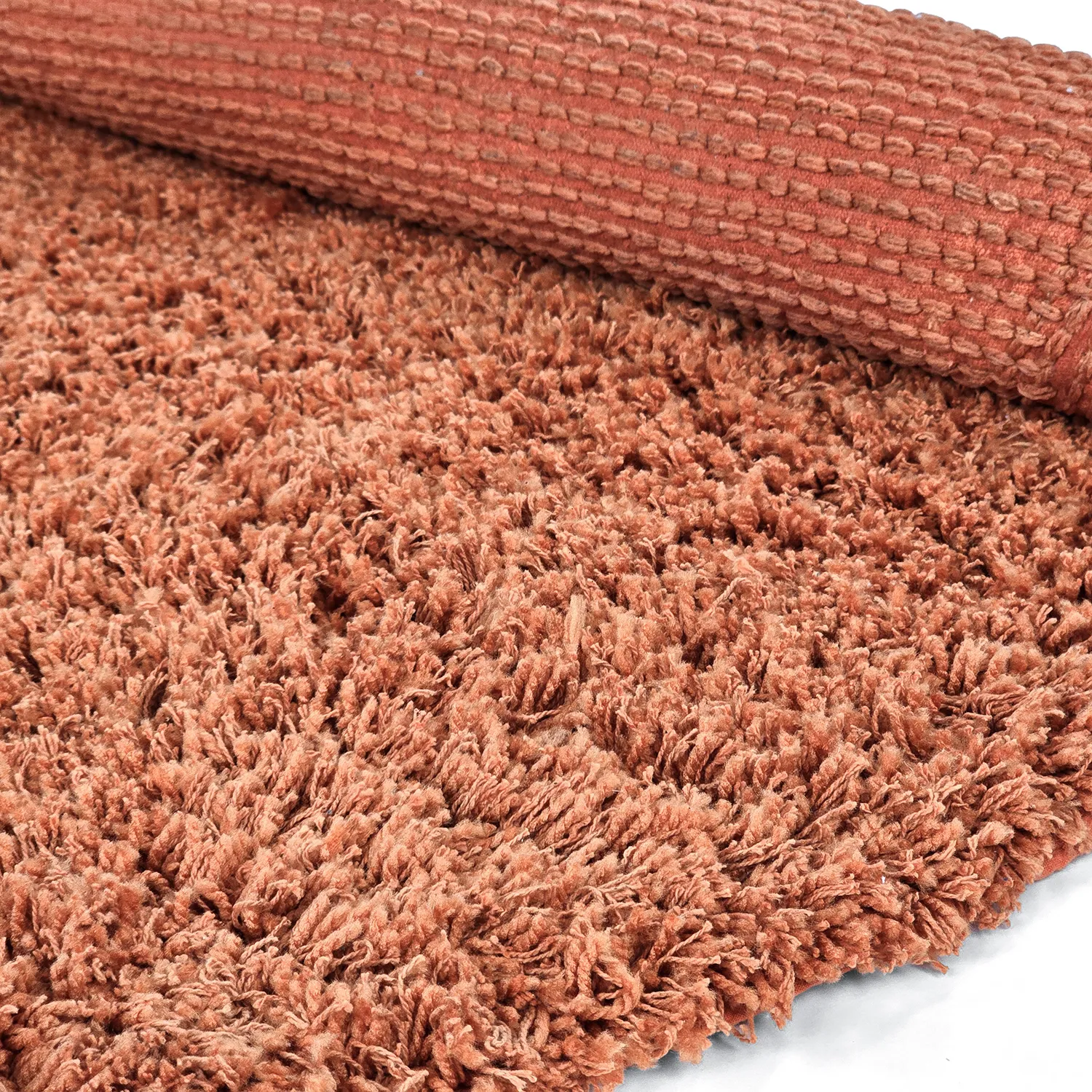 Rundt tæppe - Combarro Solid Cotton Shaggy (lys orange)