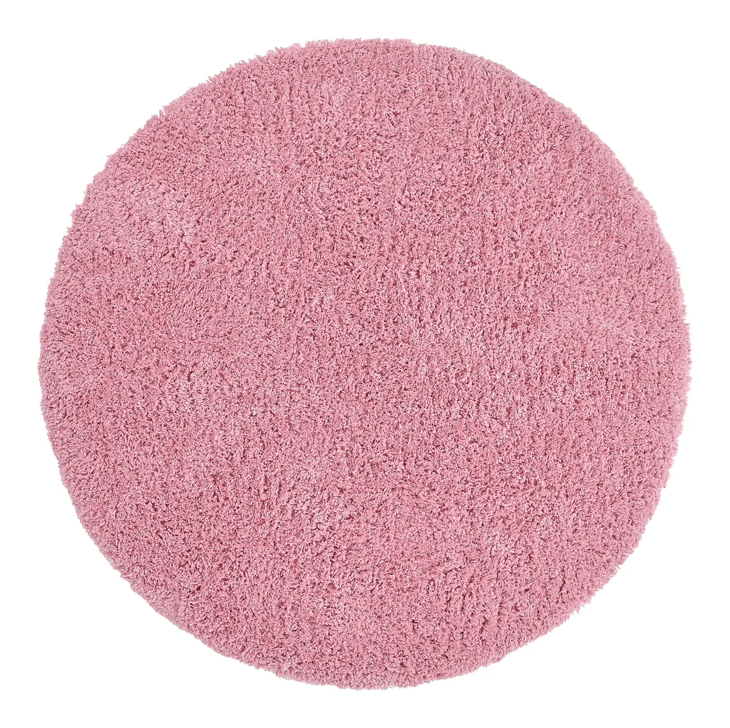 Rundt tæppe - Combarro Solid Cotton Shaggy (lyserosa)