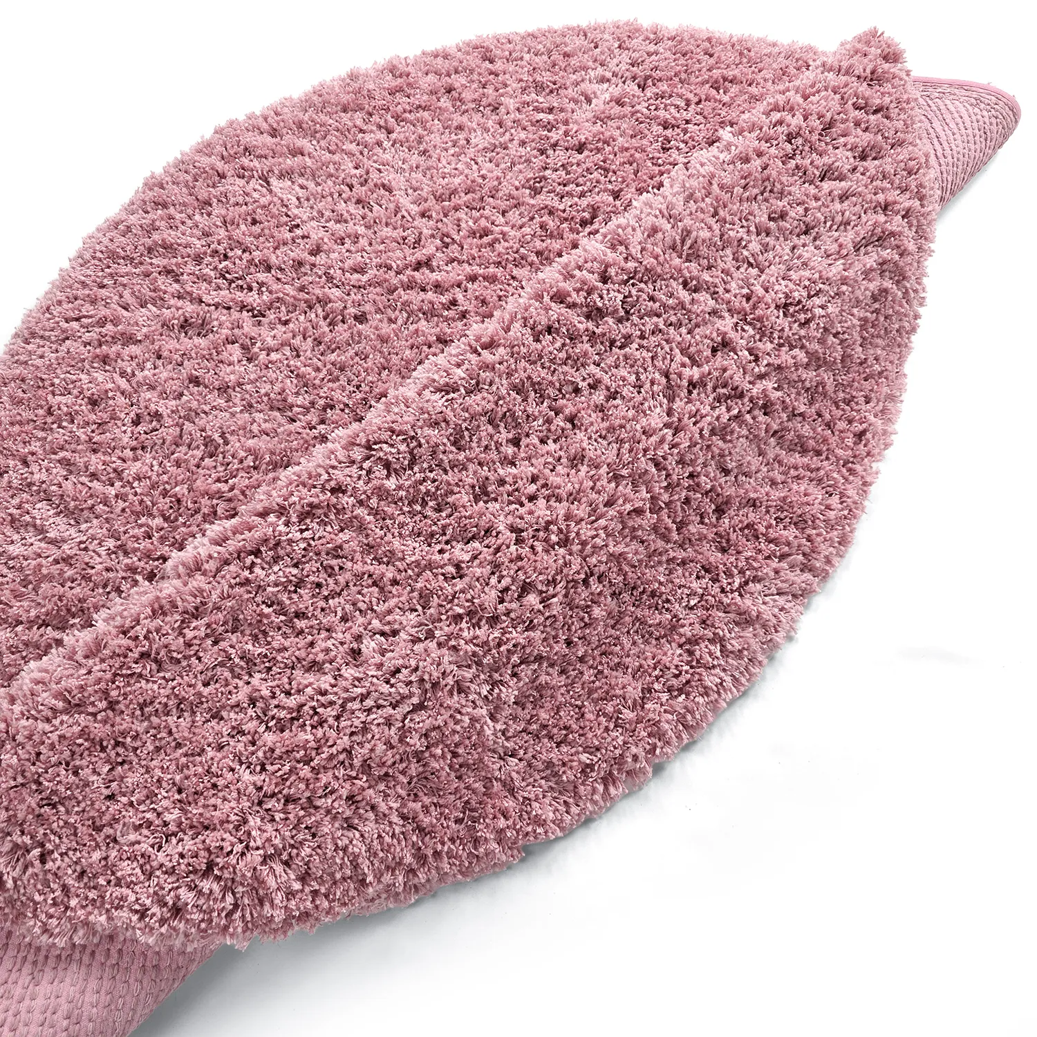 Rundt tæppe - Combarro Solid Cotton Shaggy (lyserosa)