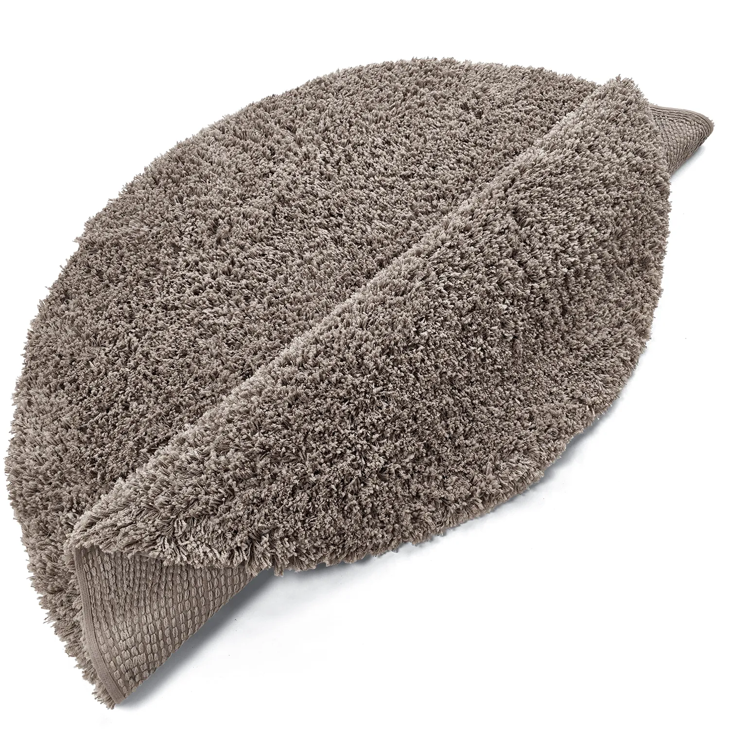 Rundt tæppe - Combarro Solid Cotton Shaggy (taupe)