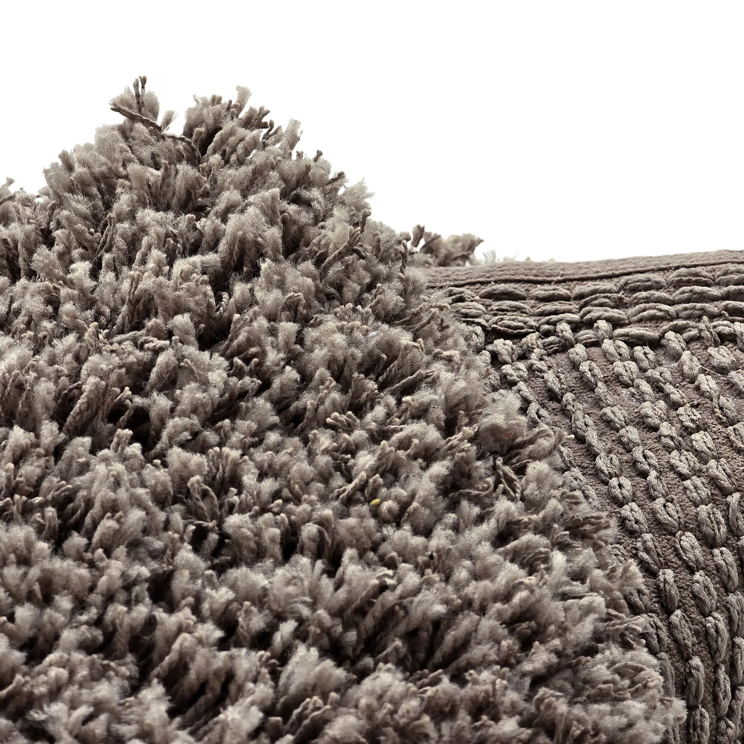 Rundt tæppe - Combarro Solid Cotton Shaggy (taupe)