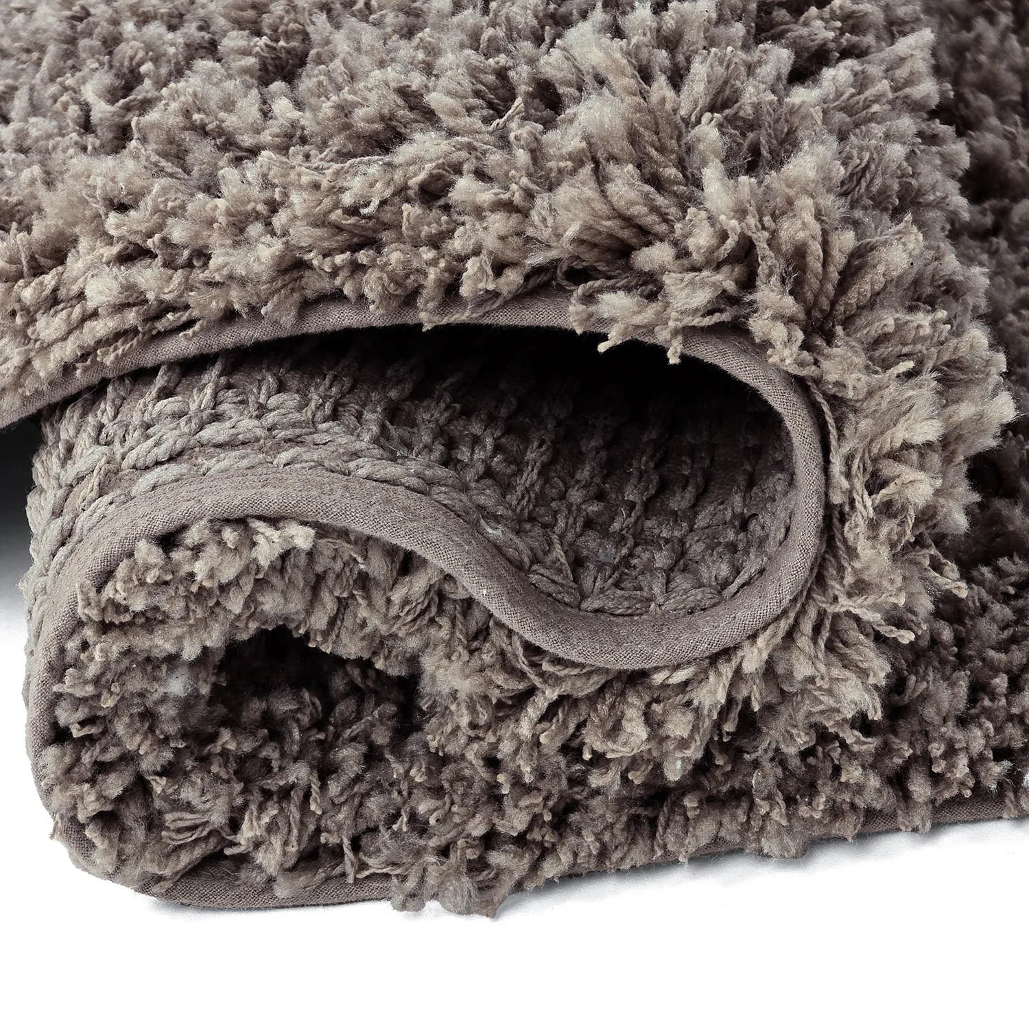 Rundt tæppe - Combarro Solid Cotton Shaggy (taupe)