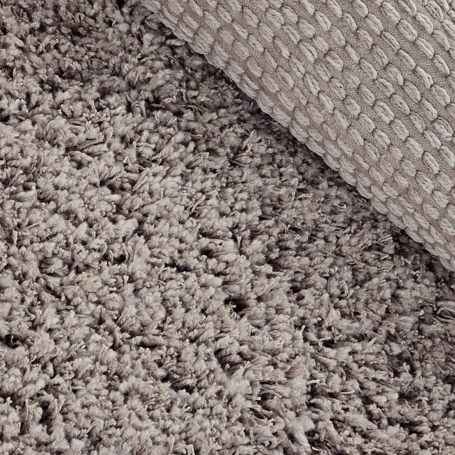 Rundt tæppe - Combarro Solid Cotton Shaggy (taupe)