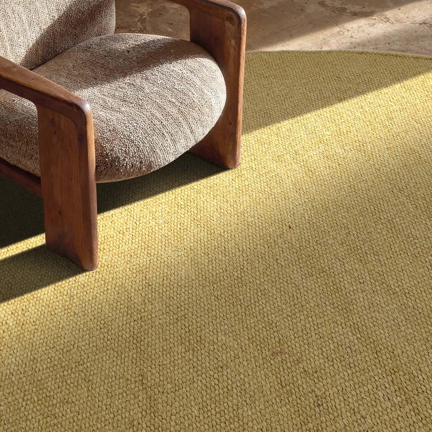 Rundt tæppe - Hamilton (mustard)