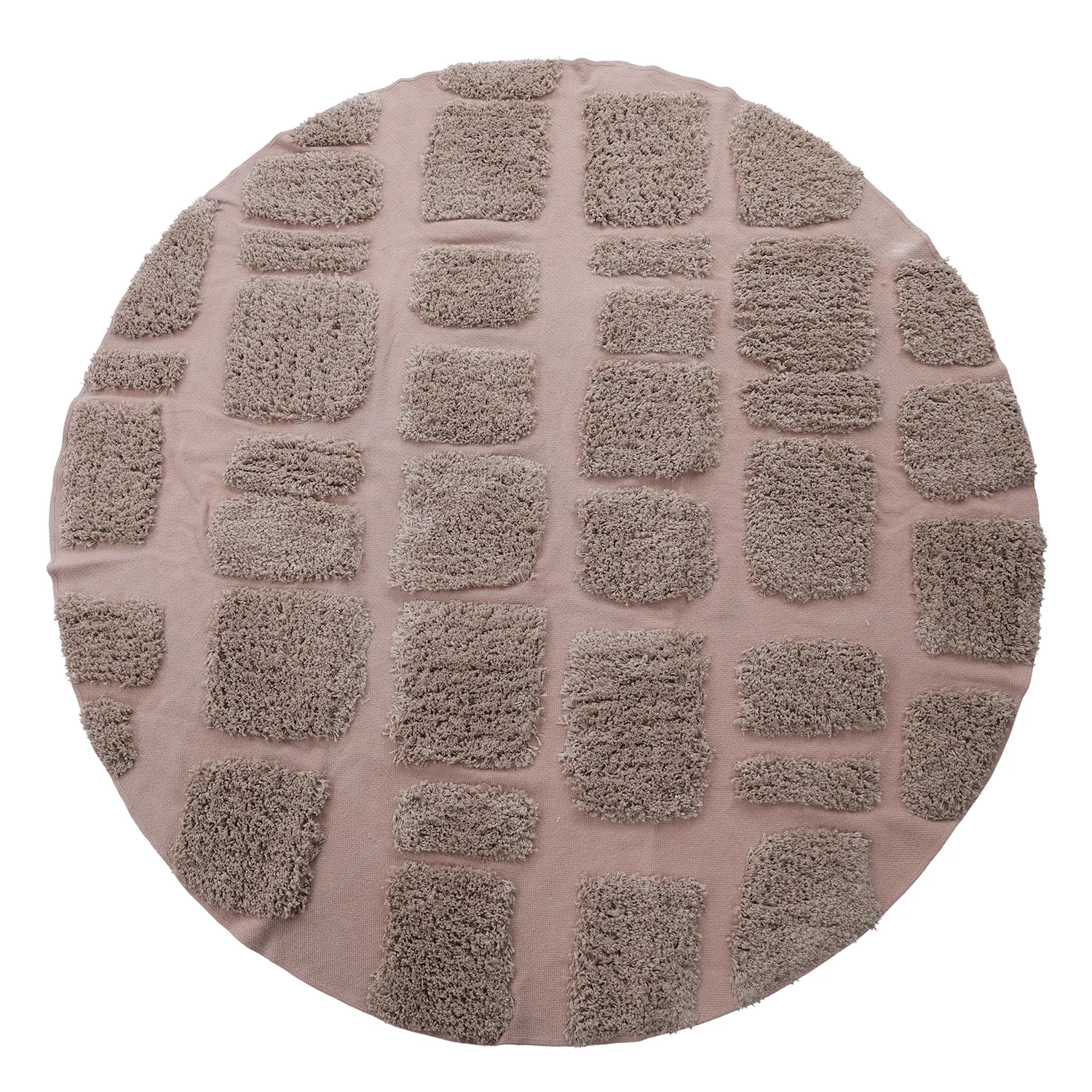 Rundt tæppe - Otranto Natural Cotton Shaggy (taupe)