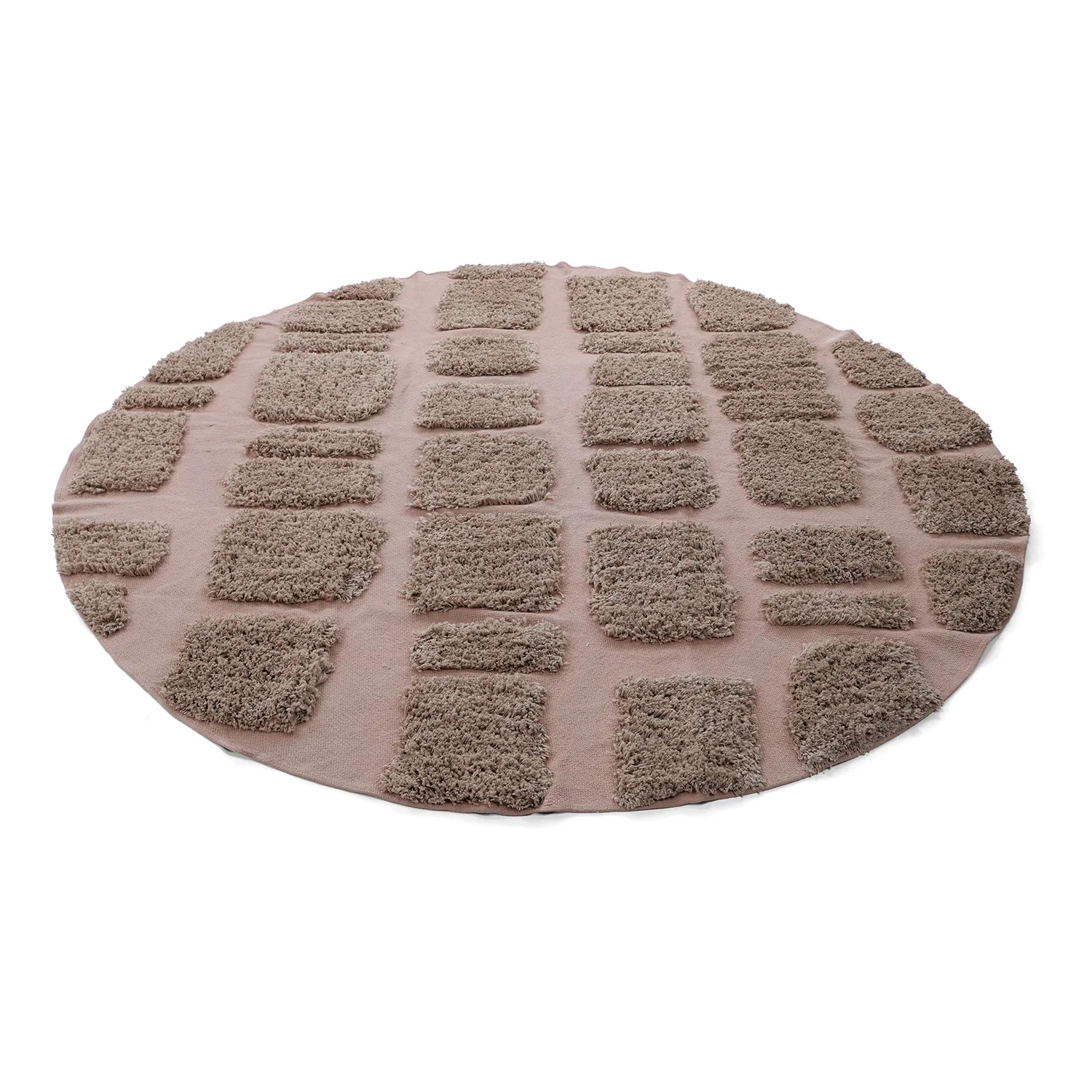 Rundt tæppe - Otranto Natural Cotton Shaggy (taupe)