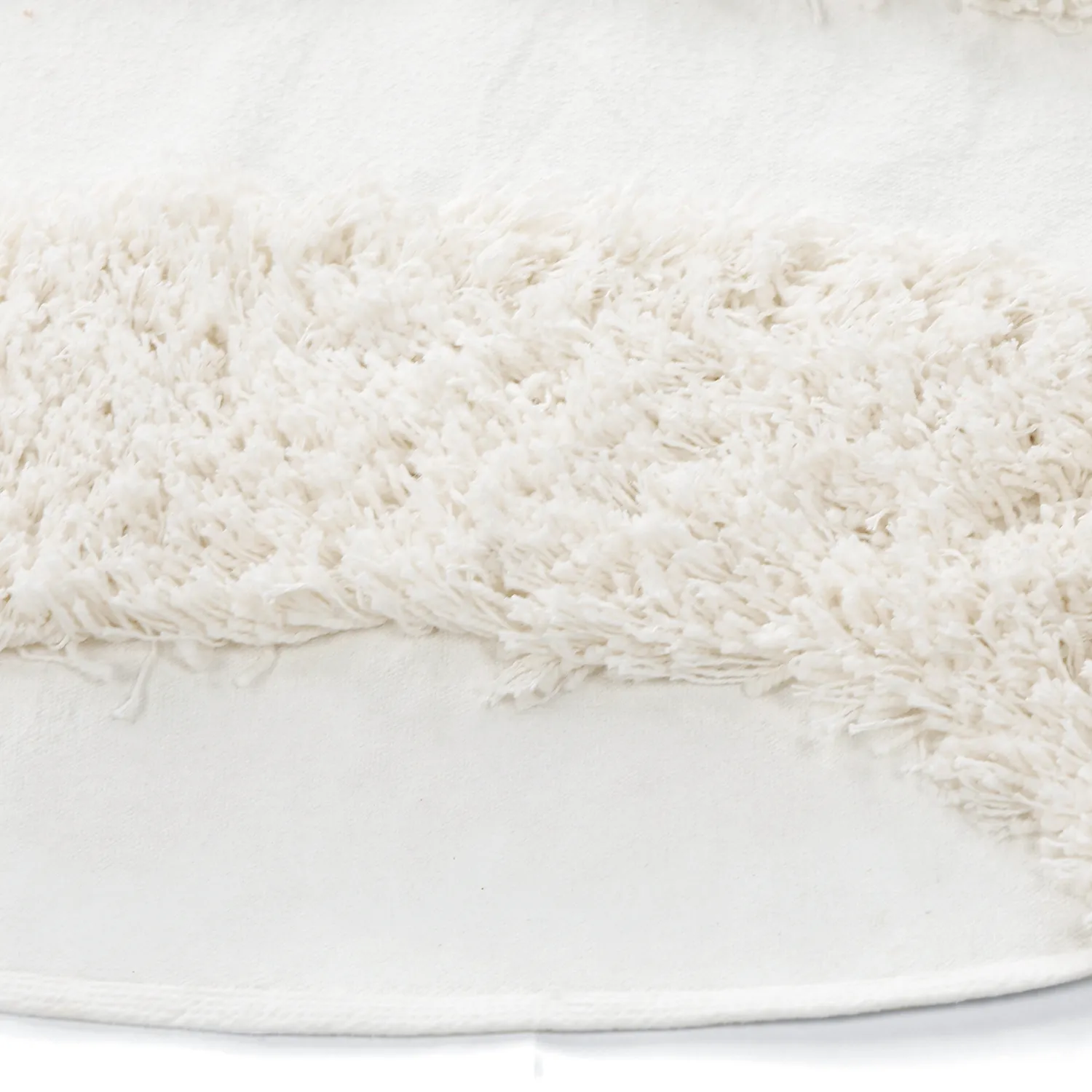 Rundt tæppe - Sivota Natural Cotton Shaggy (off-white)