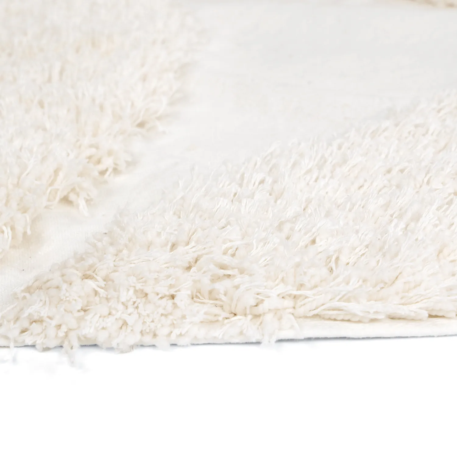 Rundt tæppe - Sivota Natural Cotton Shaggy (off-white)