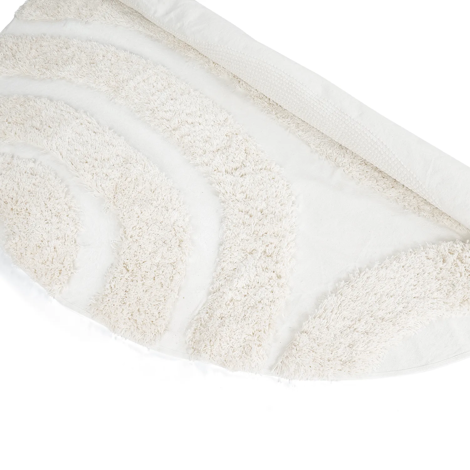 Rundt tæppe - Sivota Natural Cotton Shaggy (off-white)