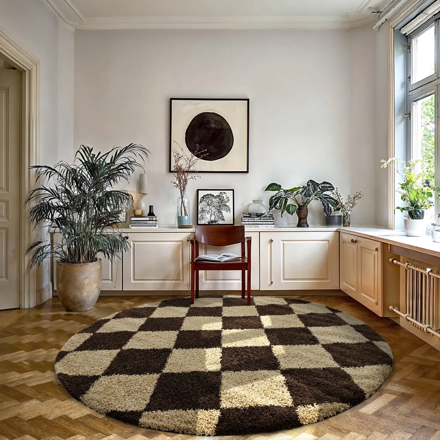 Runde tæpper - Albi (brun/beige)