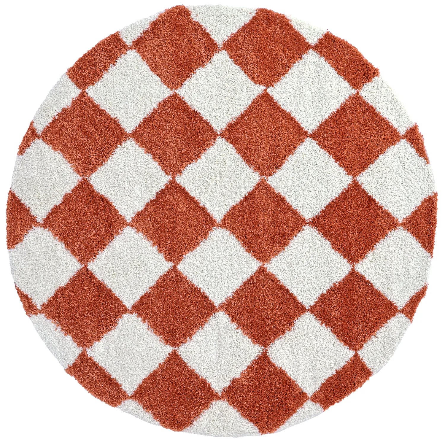 Runde tæpper - Albi (hvid/orange)