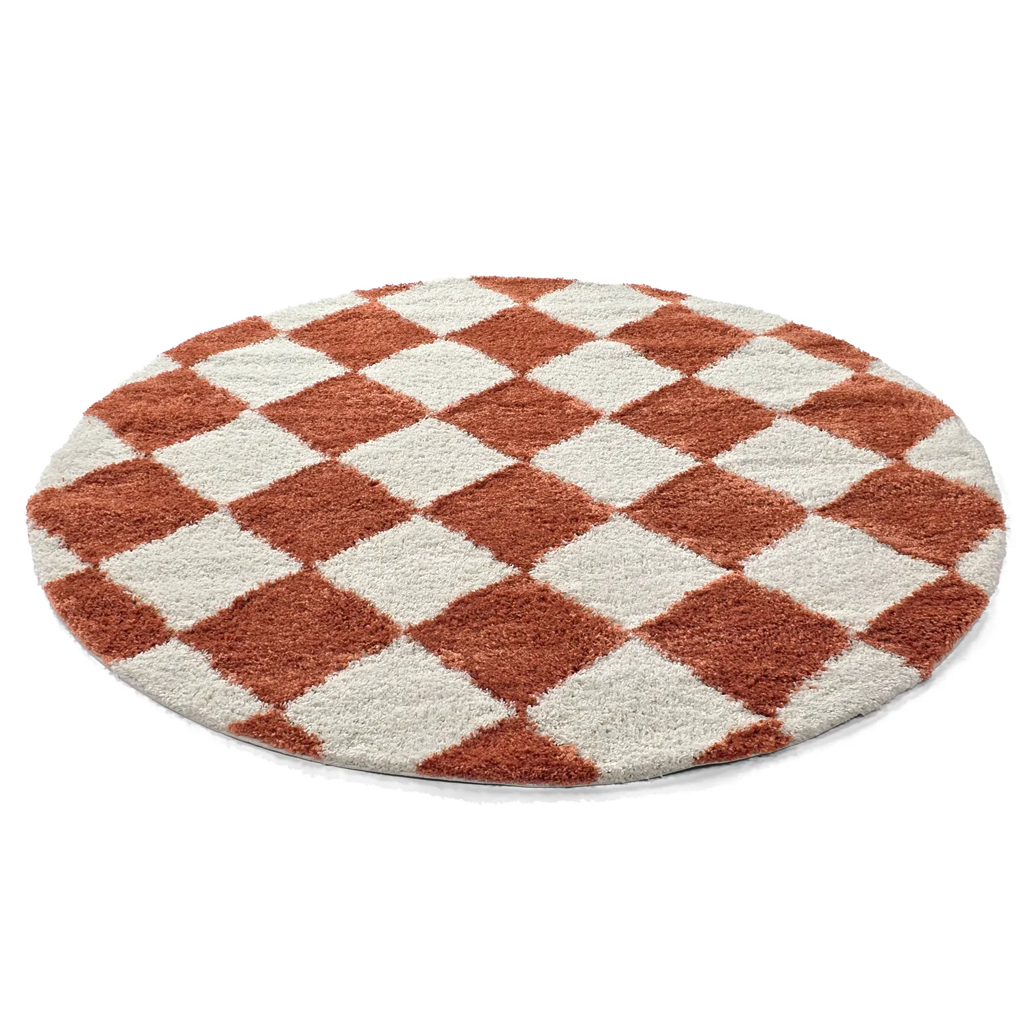 Runde tæpper - Albi (hvid/orange)