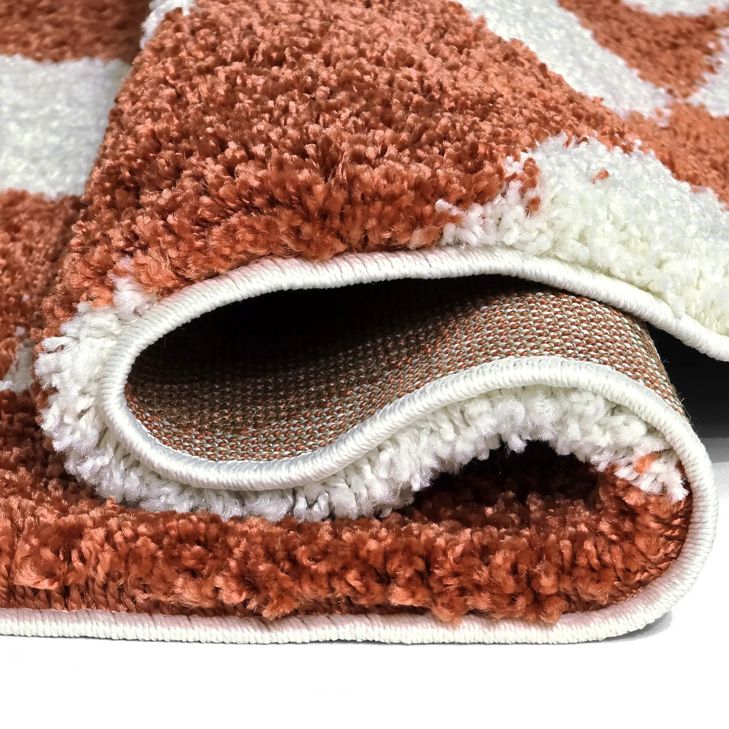 Runde tæpper - Albi (hvid/orange)