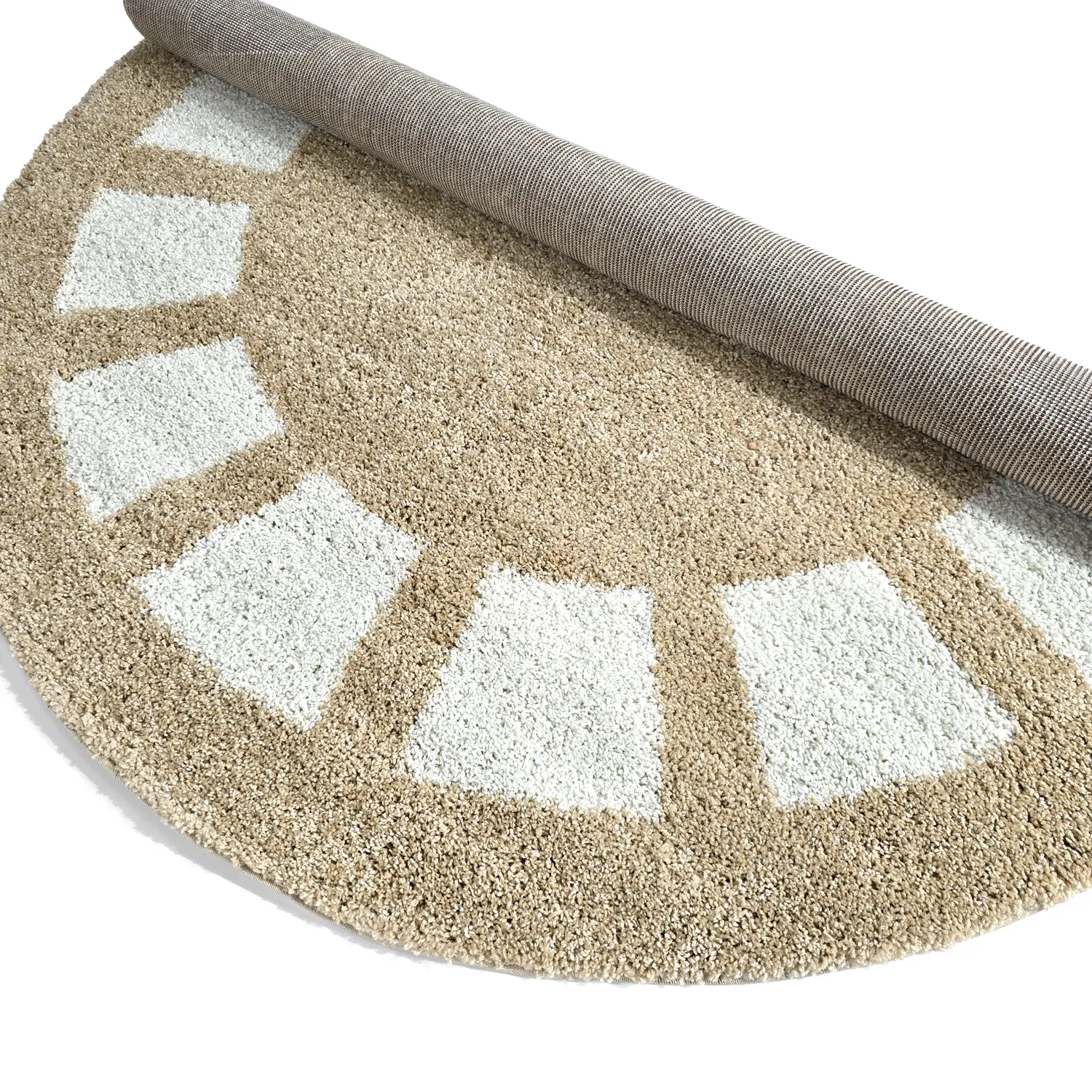 Runde tæpper - Asilah (beige/hvid)