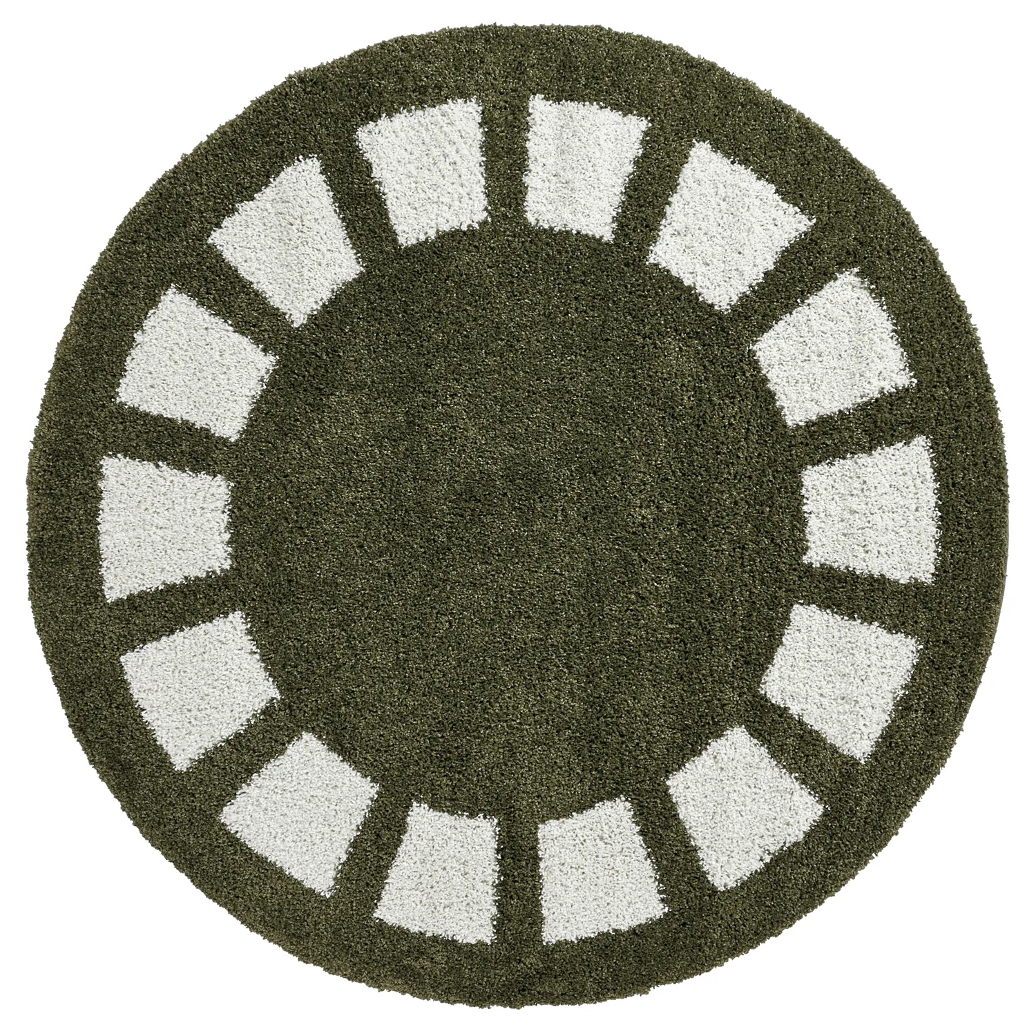 Runde tæpper - Asilah (grøn/hvid)