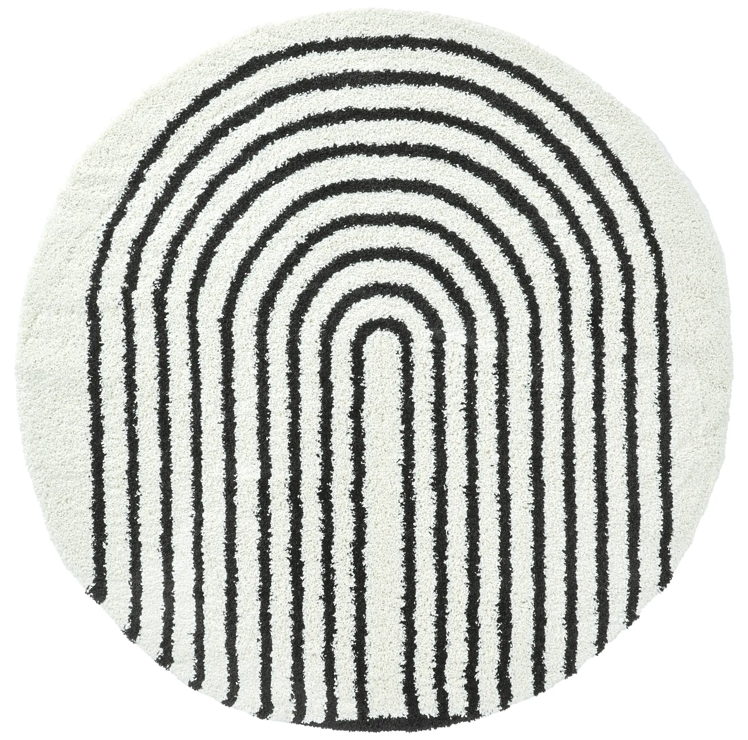 Runde tæpper - Cluny (hvid/sort)