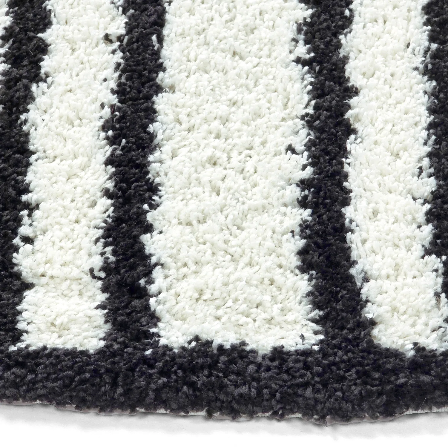 Runde tæpper - Cluny (hvid/sort)