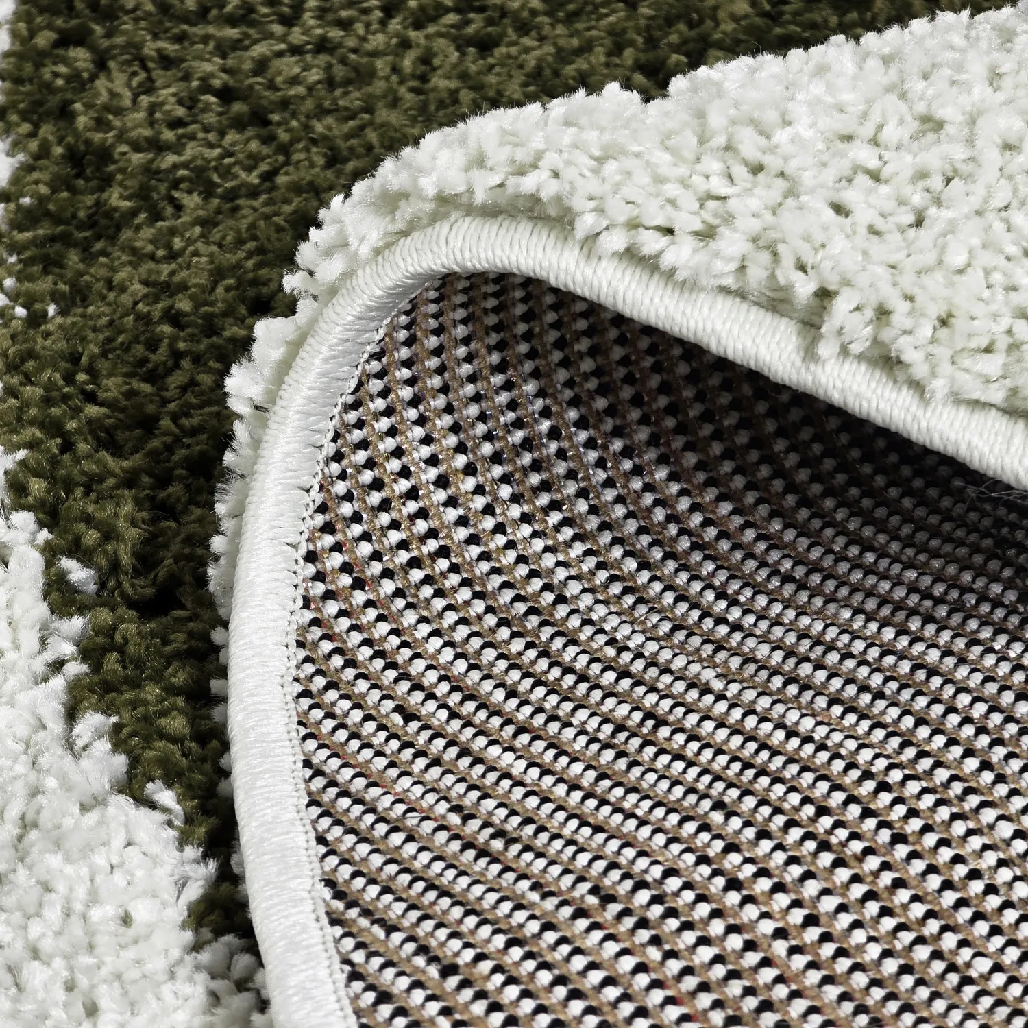 Runde tæpper - Conques (grøn/hvid)