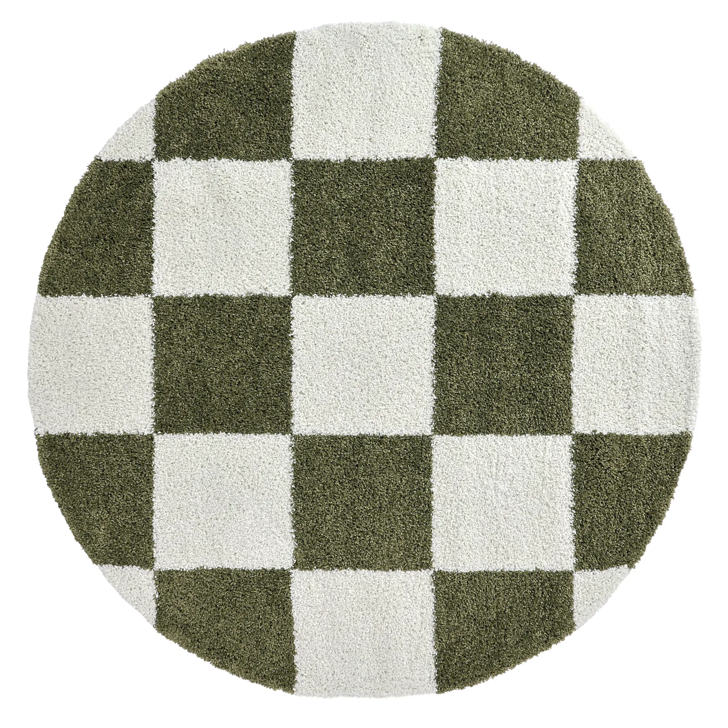 Runde tæpper - Gordes (grøn/hvid)