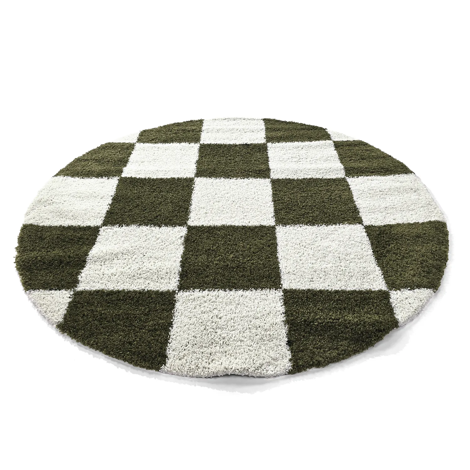 Runde tæpper - Gordes (grøn/hvid)