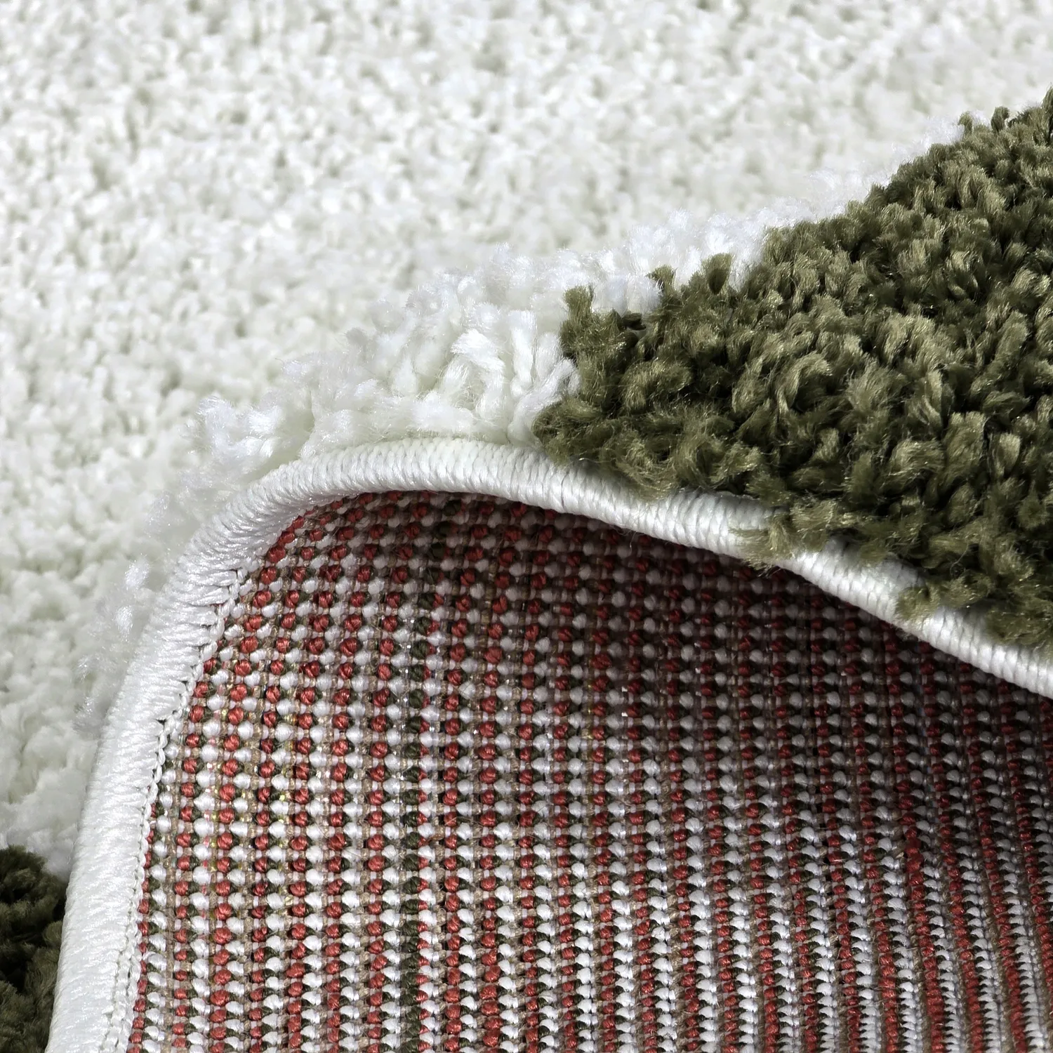 Runde tæpper - Gordes (grøn/hvid)