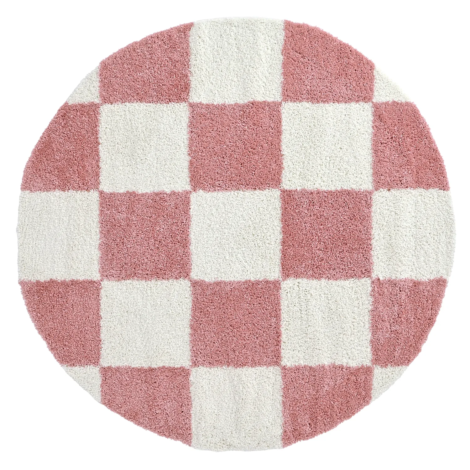Runde tæpper - Gordes (lyserød/hvid)