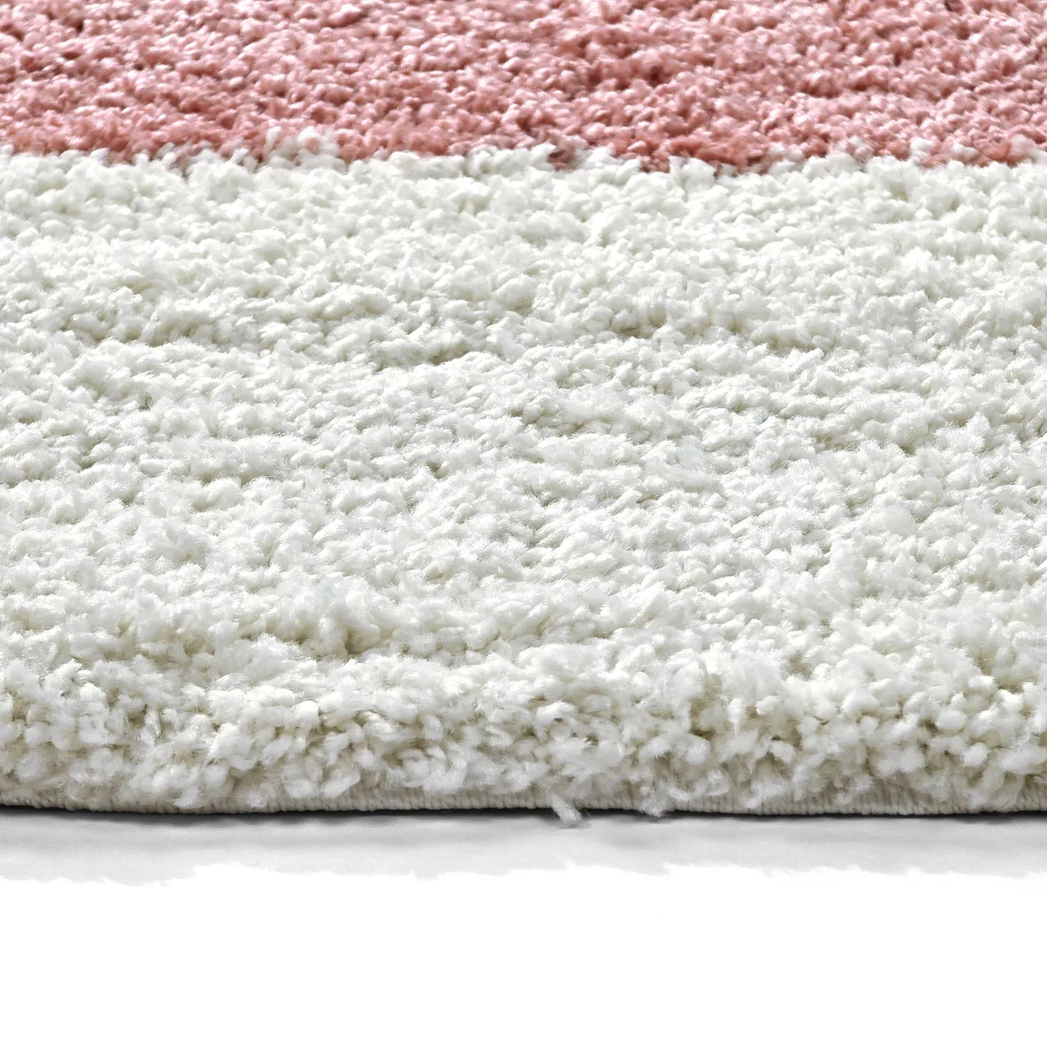 Runde tæpper - Gordes (lyserød/hvid)