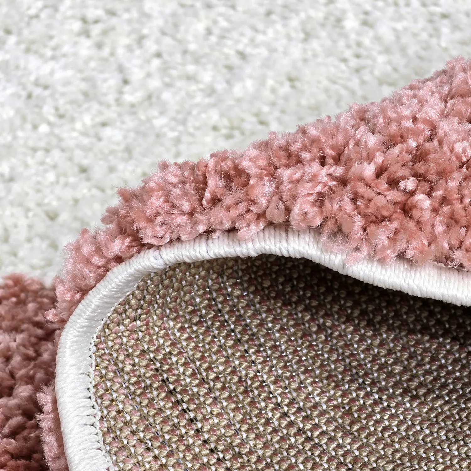 Runde tæpper - Gordes (lyserød/hvid)