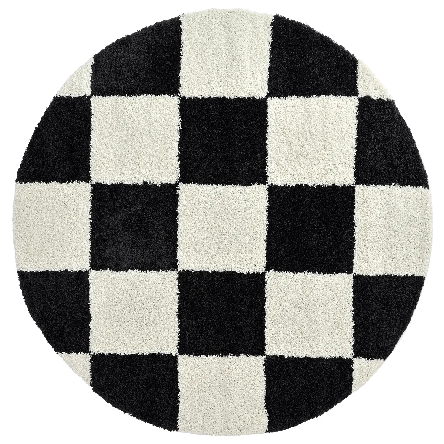 Runde tæpper - Gordes (sort/hvid)