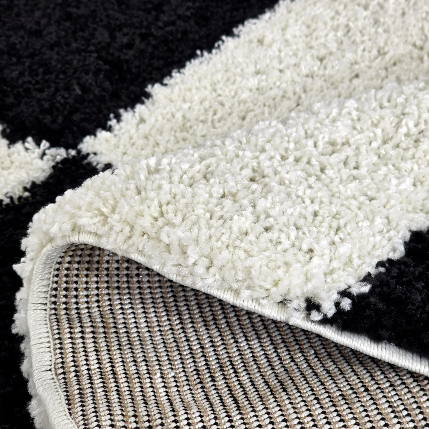 Runde tæpper - Gordes (sort/hvid)