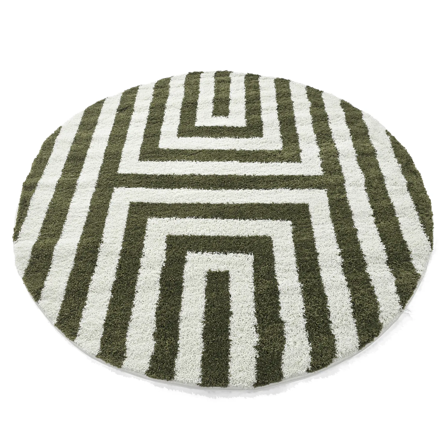 Runde tæpper - Imilchil (hvid/grøn)